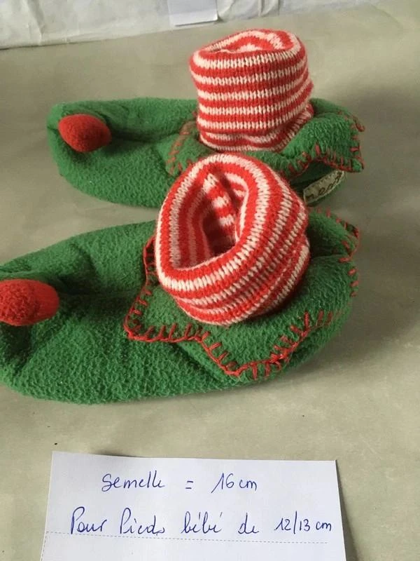 Pantufas de bebê duende de natal para pé de 12/13 cm – photo 2